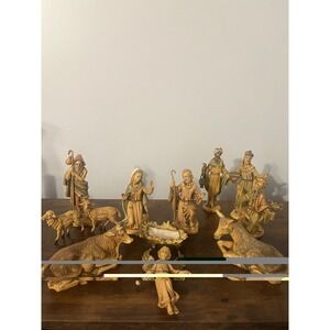 Vintage Italian Nativity Set 12 Pc Depose Italy Figures Missing Baby Jesus